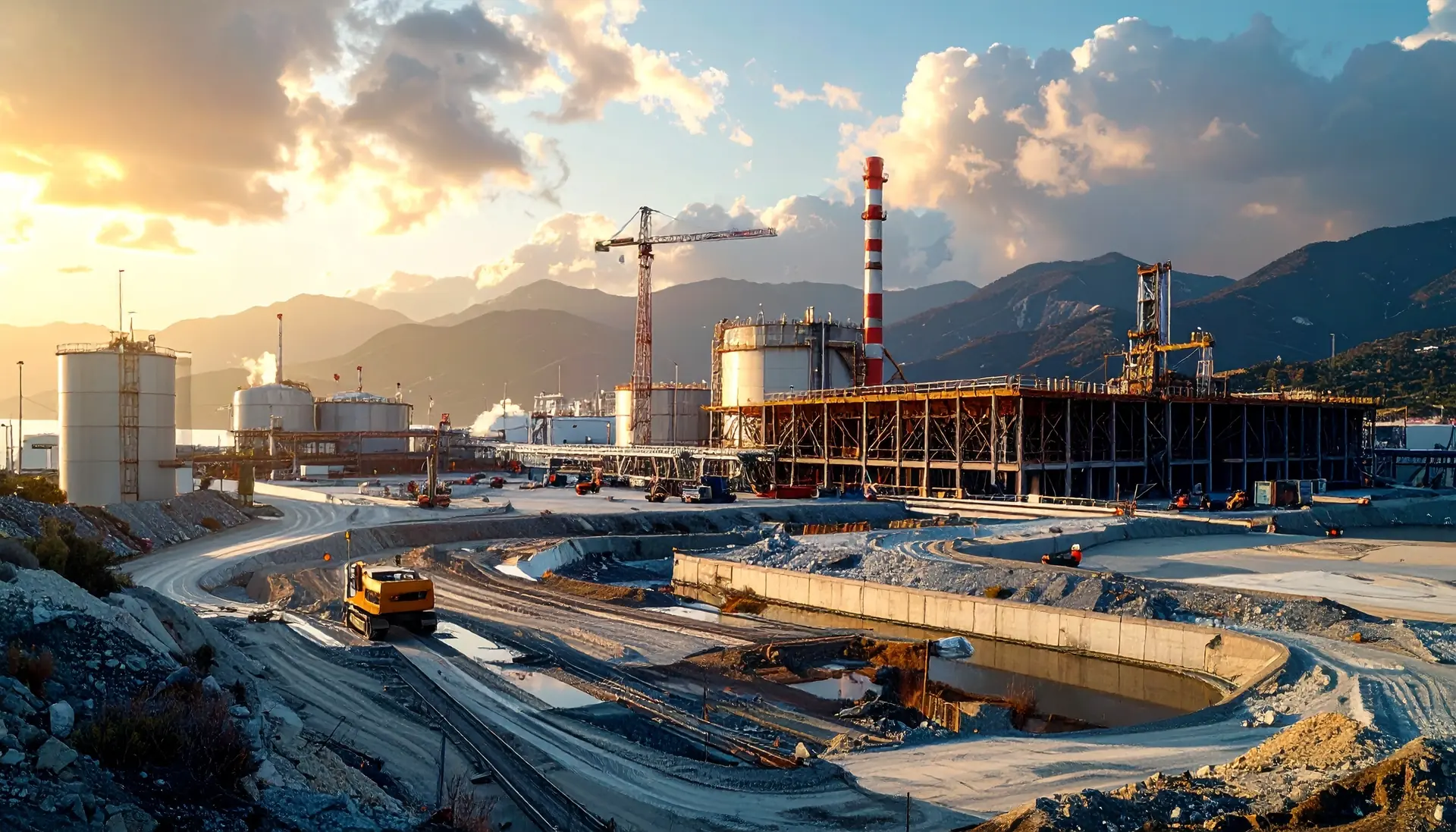Industrial facility under construction